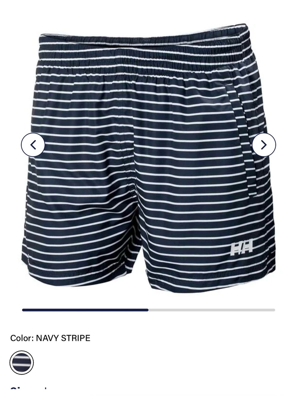 HELLY Henson Navy & White Striped Swim Trunks NWT